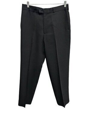 32 Mens Black Pinstripe Flat Front Straight Leg Dress Pants Dark Academia